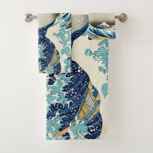 Katsushika Hokusai _ The Great Wave off Kanagawa Bath Towel Set
