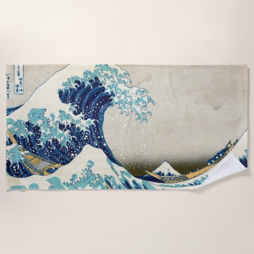 Katsushika Hokusai _ The Great Wave off Kanagawa Beach Towel