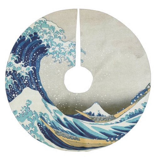 Katsushika Hokusai _ The Great Wave off Kanagawa Brushed Polyester Tree Skirt
