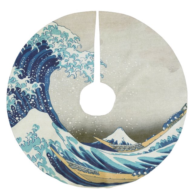Katsushika Hokusai - The Great Wave off Kanagawa Brushed Polyester Tree Skirt (Front)