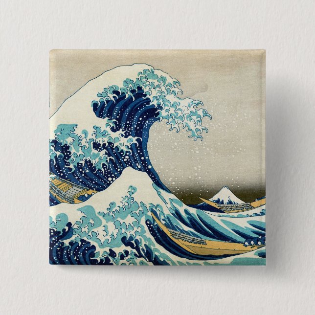 Katsushika Hokusai - The Great Wave off Kanagawa Button (Front)