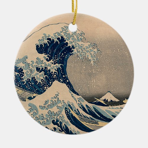 Katsushika Hokusai The Great Wave off Kanagawa Ceramic Ornament