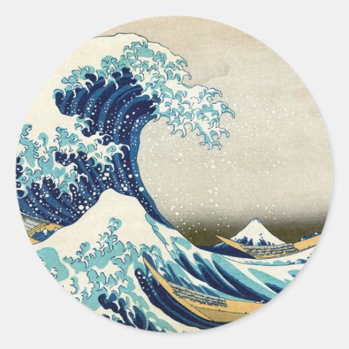 Katsushika Hokusai _ The Great Wave off Kanagawa Classic Round Sticker