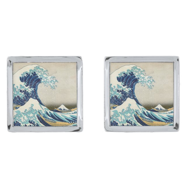 Katsushika Hokusai - The Great Wave off Kanagawa Cufflinks (Front)