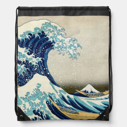 Katsushika Hokusai _ The Great Wave off Kanagawa Drawstring Bag