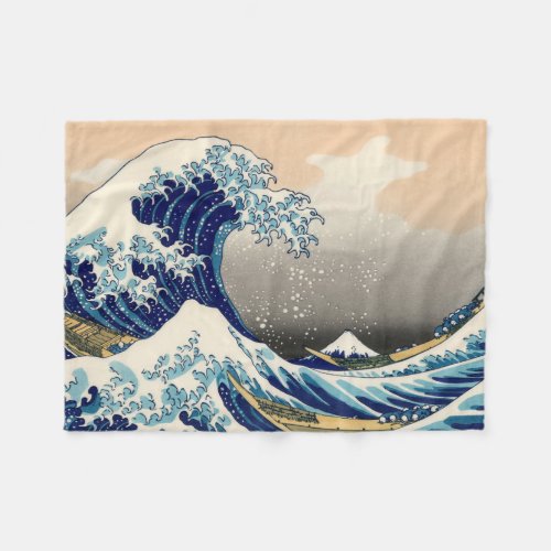 KATSUSHIKA HOKUSAI _ The great wave off Kanagawa Fleece Blanket