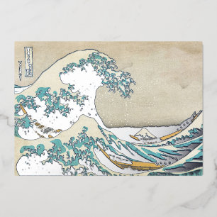 Katsushika Hokusai - The Great Wave off Kanagawa Foil Holiday Card