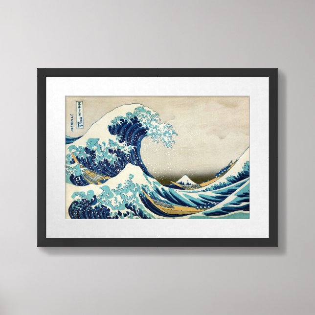 Katsushika Hokusai - The Great Wave off Kanagawa Framed Art (Framed Front)