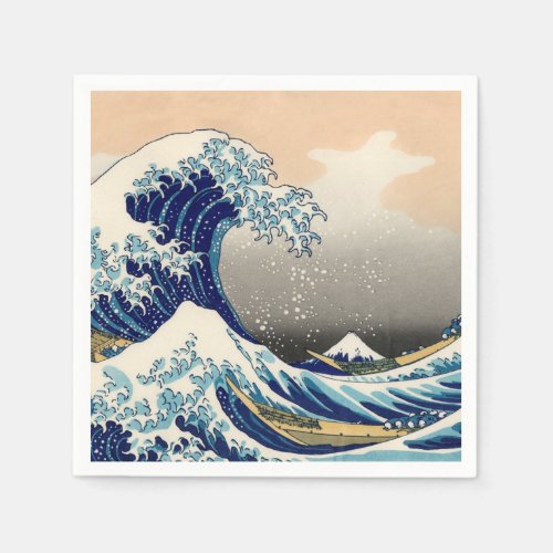 KATSUSHIKA HOKUSAI _ The great wave off Kanagawa Paper Napkins