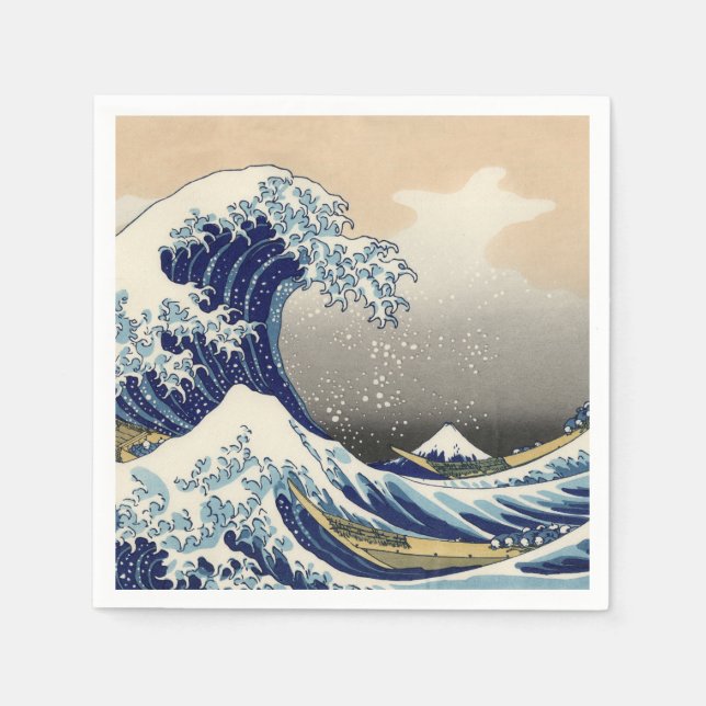 KATSUSHIKA HOKUSAI - The great wave off Kanagawa Paper Napkins (Front)
