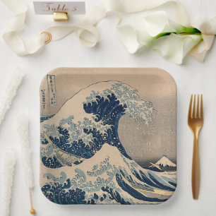 Katsushika Hokusai. The Great Wave off Kanagawa Paper Plates