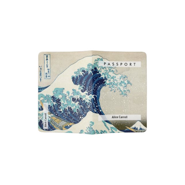 Katsushika Hokusai - The Great Wave off Kanagawa Passport Holder (Opened)