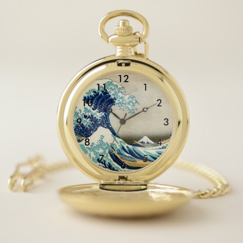 Katsushika Hokusai _ The Great Wave off Kanagawa Pocket Watch