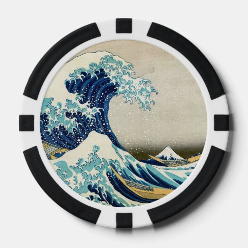 Katsushika Hokusai _ The Great Wave off Kanagawa Poker Chips