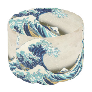 Katsushika Hokusai - The Great Wave off Kanagawa Pouf
