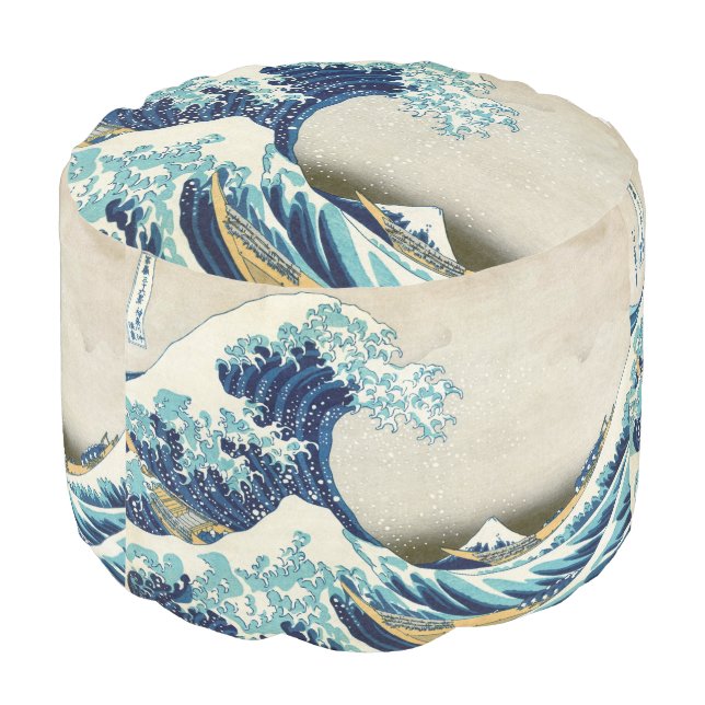 Katsushika Hokusai - The Great Wave off Kanagawa Pouf (Angled Back)