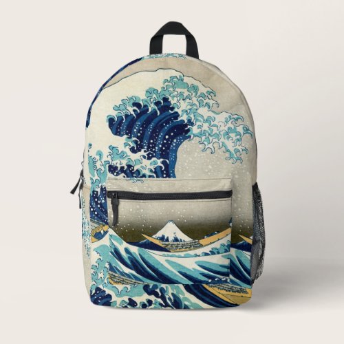 Katsushika Hokusai - The Great Wave off Kanagawa Printed Backpack