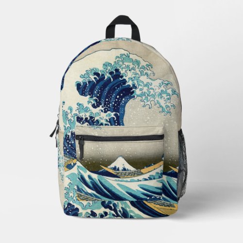 Katsushika Hokusai _ The Great Wave off Kanagawa Printed Backpack