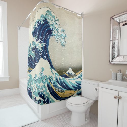 Katsushika Hokusai _ The Great Wave off Kanagawa Shower Curtain