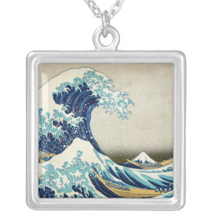 Katsushika Hokusai - The Great Wave off Kanagawa Silver Plated Necklace