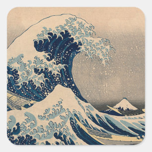 Katsushika Hokusai. The Great Wave off Kanagawa    Square Sticker