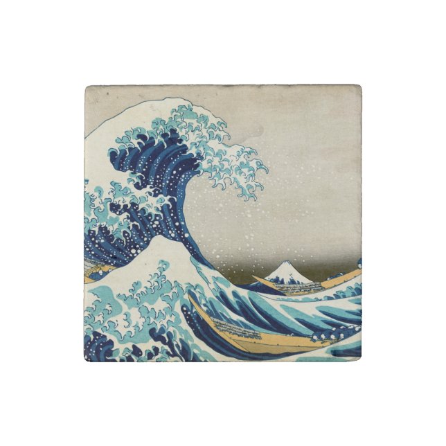 Katsushika Hokusai - The Great Wave off Kanagawa Stone Magnet (Front)