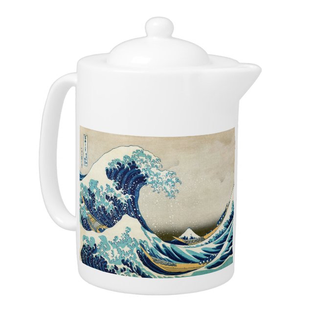 Katsushika Hokusai - The Great Wave off Kanagawa Teapot (Left)