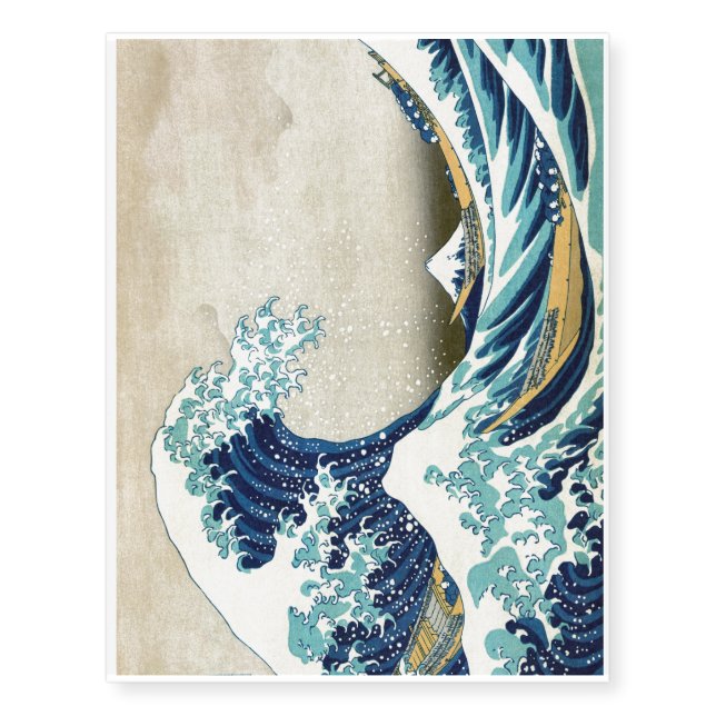 Katsushika Hokusai - The Great Wave off Kanagawa Temporary Tattoos (Front)