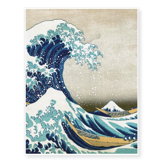 Katsushika Hokusai - The Great Wave off Kanagawa Temporary Tattoos (Front)
