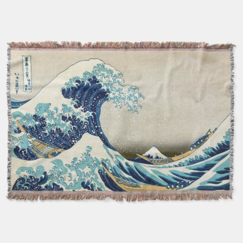 Katsushika Hokusai _ The Great Wave off Kanagawa Throw Blanket