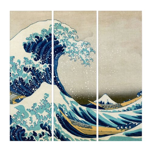 Katsushika Hokusai _ The Great Wave off Kanagawa Triptych