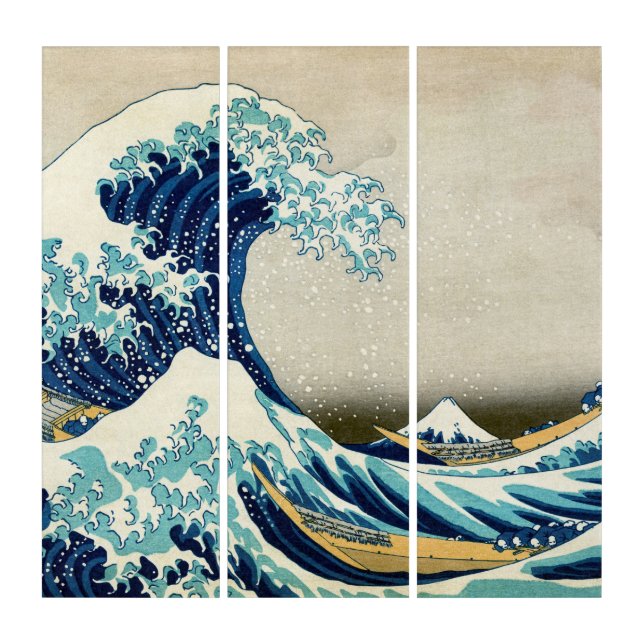 Katsushika Hokusai - The Great Wave off Kanagawa Triptych (Front)