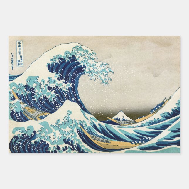 Katsushika Hokusai - The Great Wave off Kanagawa Wrapping Paper Sheets (Front)