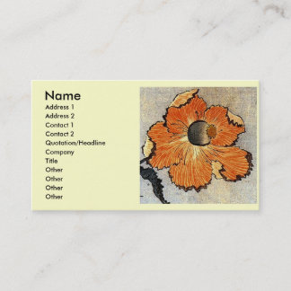 Katsushika Hokusai Ukiyo-e Woodcut Print - Poppies Business Card