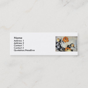 Katsushika Hokusai Ukiyo-e Woodcut Print - Poppies Mini Business Card
