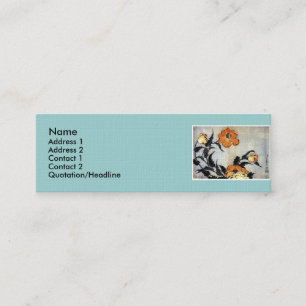 Katsushika Hokusai Ukiyo-e Woodcut Print - Poppies Mini Business Card