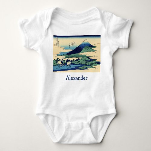 Katsushika Hokusai _ Umegawa in Sagami province Baby Bodysuit