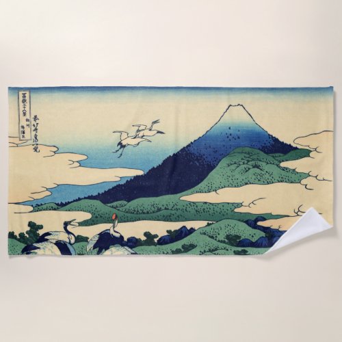 Katsushika Hokusai _ Umegawa in Sagami province Beach Towel