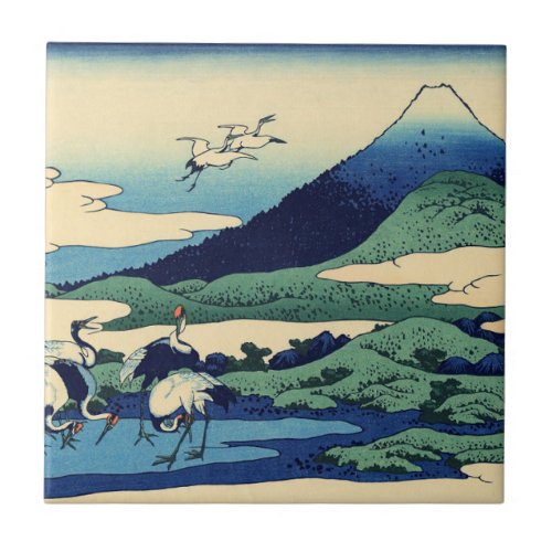 Katsushika Hokusai _ Umegawa in Sagami province Ceramic Tile