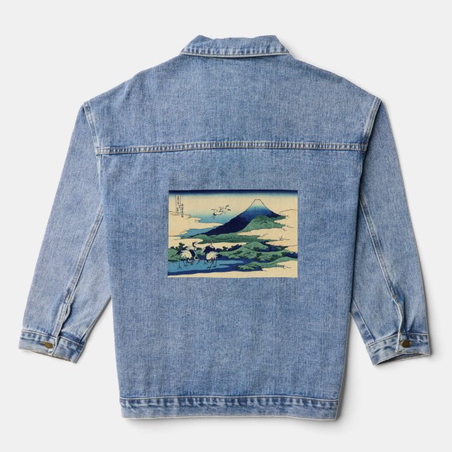 Katsushika Hokusai - Umegawa in Sagami province Denim Jacket (Back)