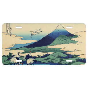 Katsushika Hokusai - Umegawa in Sagami province License Plate