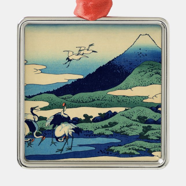 Katsushika Hokusai - Umegawa in Sagami province Metal Ornament (Front)
