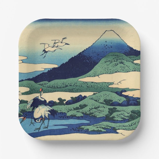 Katsushika Hokusai - Umegawa in Sagami province Paper Plates (Front)