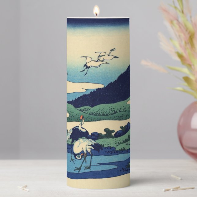 Katsushika Hokusai - Umegawa in Sagami province Pillar Candle (In Situ)