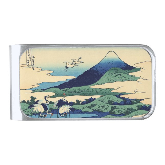 Katsushika Hokusai - Umegawa in Sagami province Silver Finish Money Clip (Front)