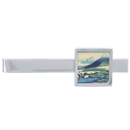 Katsushika Hokusai _ Umegawa in Sagami province Silver Finish Tie Bar