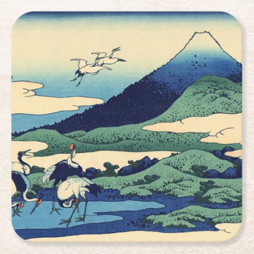 Katsushika Hokusai _ Umegawa in Sagami province Square Paper Coaster