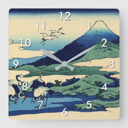 Katsushika Hokusai _ Umegawa in Sagami province Square Wall Clock