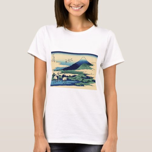 Katsushika Hokusai _ Umegawa in Sagami province T_Shirt