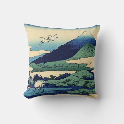 Katsushika Hokusai _ Umegawa in Sagami province Throw Pillow